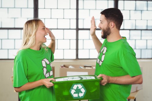 Customer and professional during house clearance